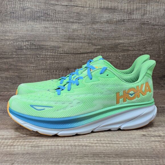 Hoka One One Clifton 9 Men\'s Sz 15 D Zest Lime Glow Running Shoes (1127895 ZLGL) main image 8